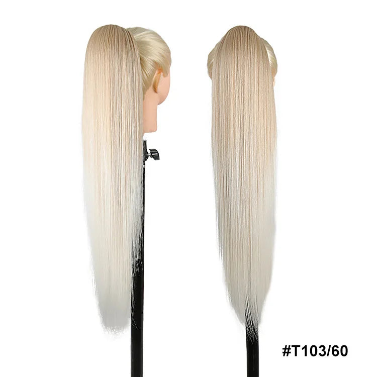 Long Straight Drawstring Ponytail Synthetic Hair Extensions