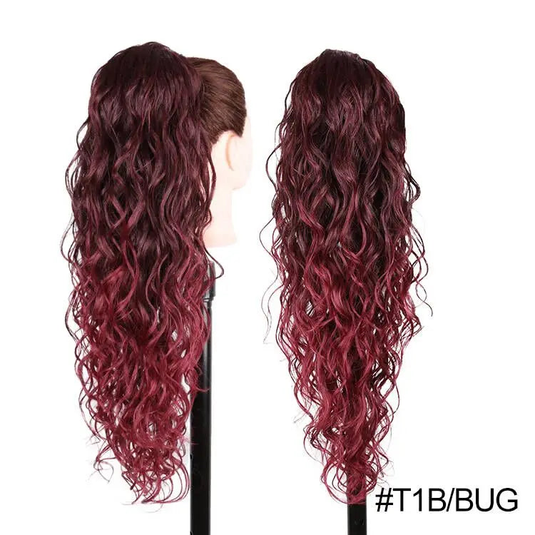 Long Straight Drawstring Ponytail Synthetic Hair Extensions