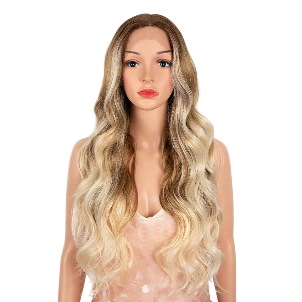 Blonde Long Wavy 13x4 Highlight Cosplay Synthetic Lace Front Wigs