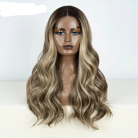 Long Wavy 24 " Hair Lace Wig ash blonde