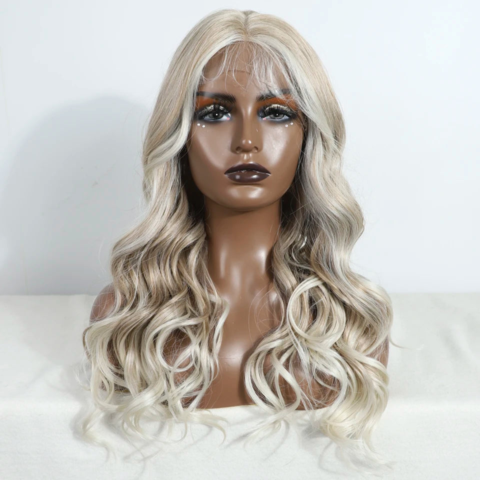 Long Wavy 24 " Hair Lace Wig white