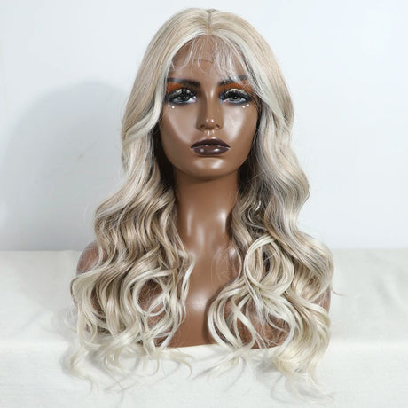Long Wavy 24 " Hair Lace Wig white