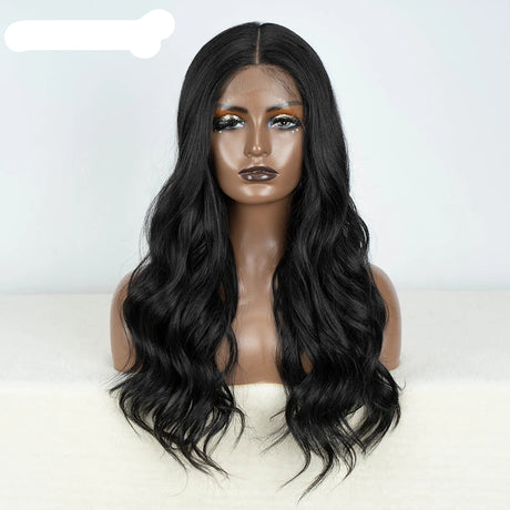 Long Wavy 24 " Hair Lace Wig black