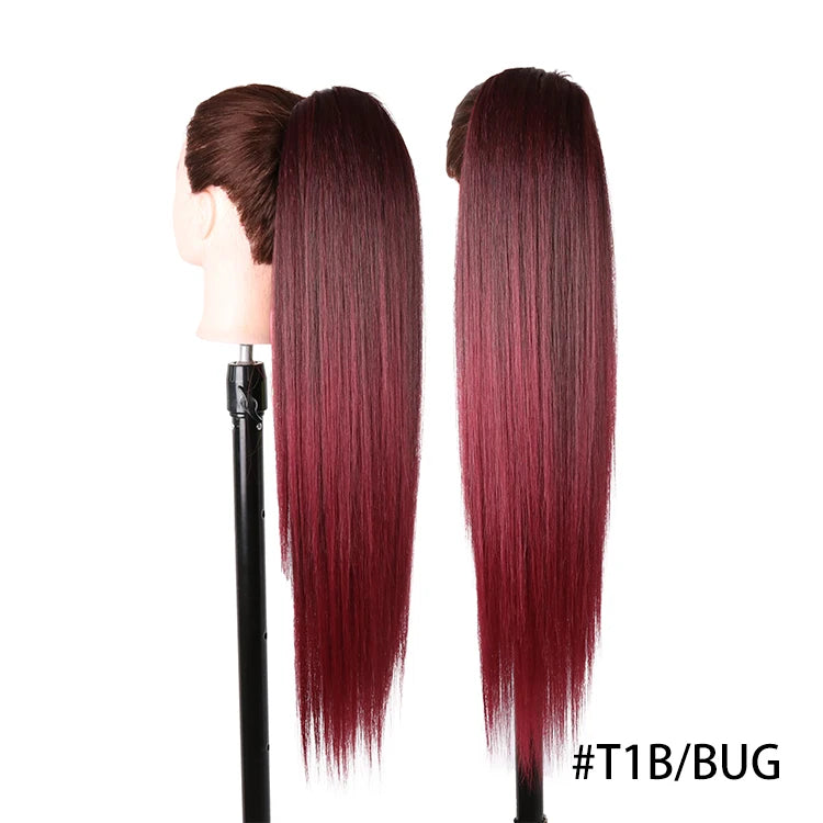 Long Wavy Braided Blonde Synthetic Ponytail