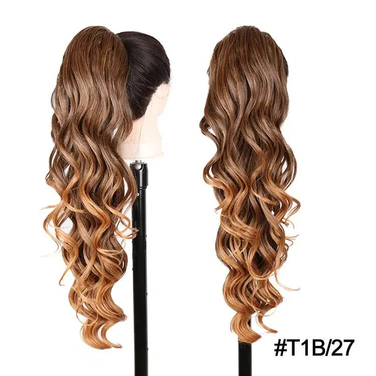 Long Wavy Braided Blonde Synthetic Ponytail