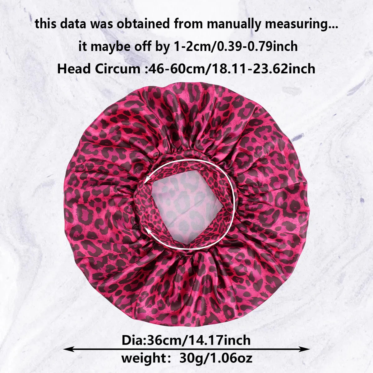 Pink Luxurious Leopard Print Satin Sleep Bonnet