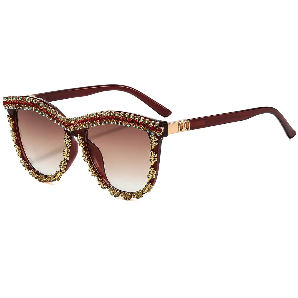 Luxury Bling AB Rhinestone Crystal Square Sunglasses