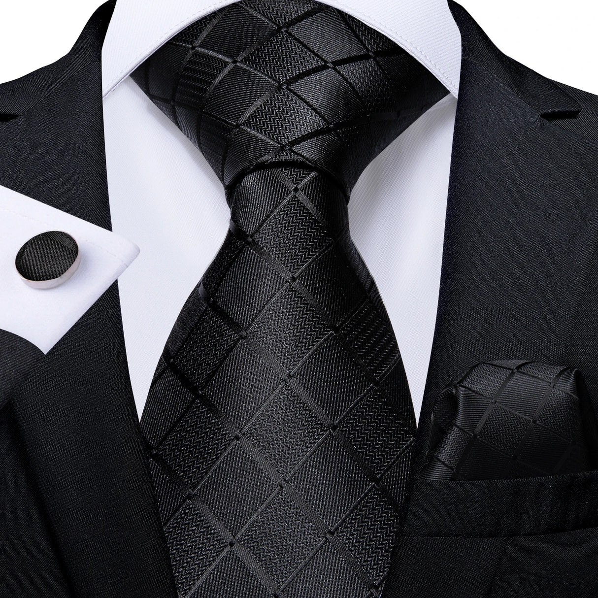 Luxury Blue Plaid Dot Solid Wedding Accessories Necktie