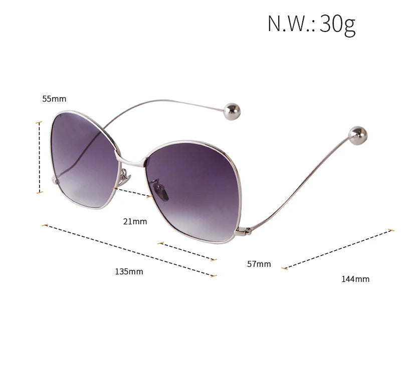 Size of Luxury Butterfly Design Beads Irregular Sunglasses