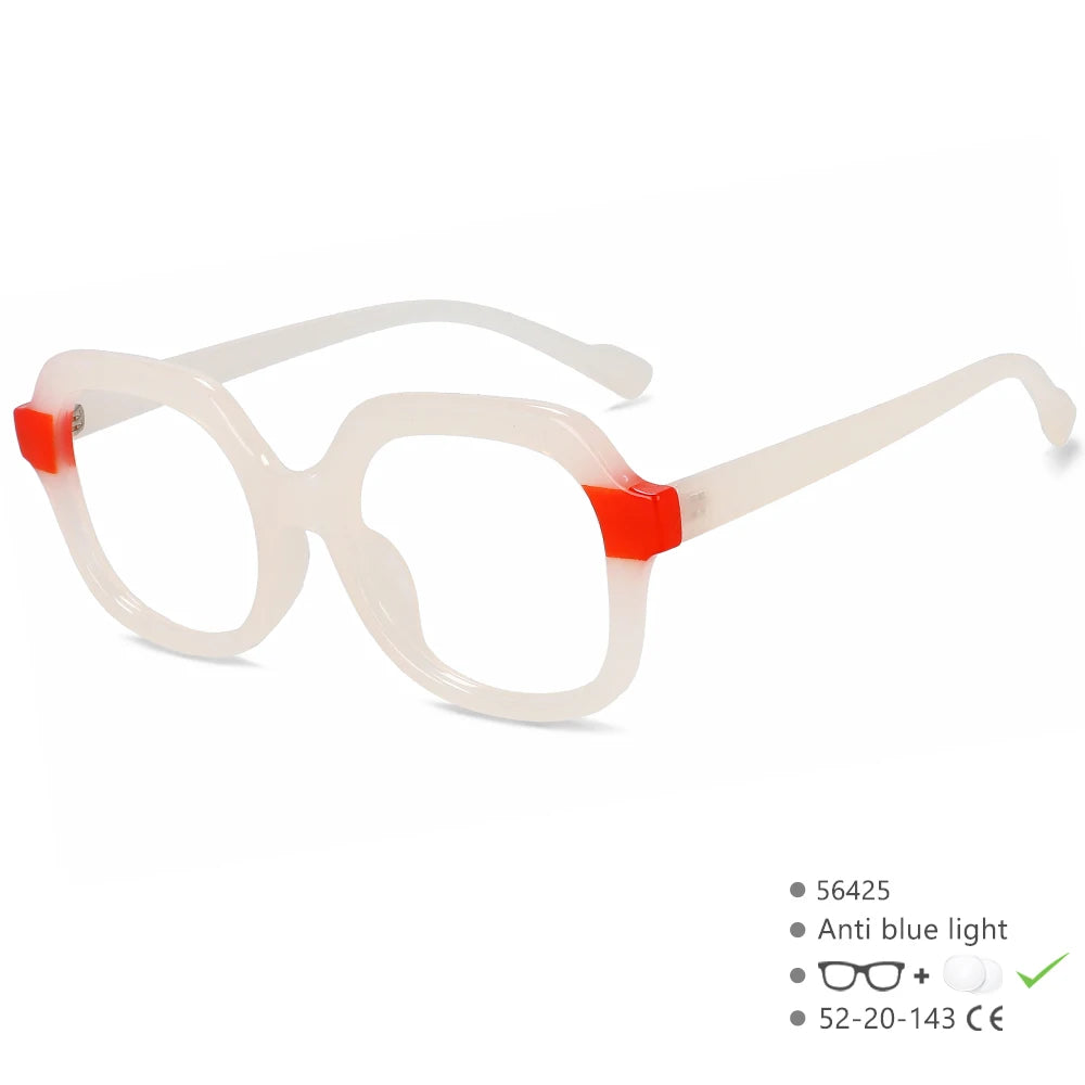 White Luxury Cat Eye Anti Blue Light Blocking Eyeglasses