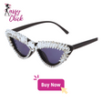 Luxury Cat Eye Diamond Sunglasses Sassy chick logo
