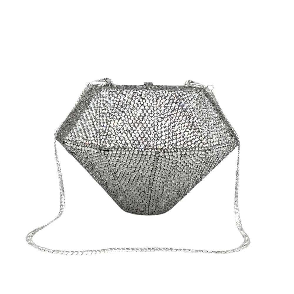 Luxury Crystal Silver Diamond Evening Purses
