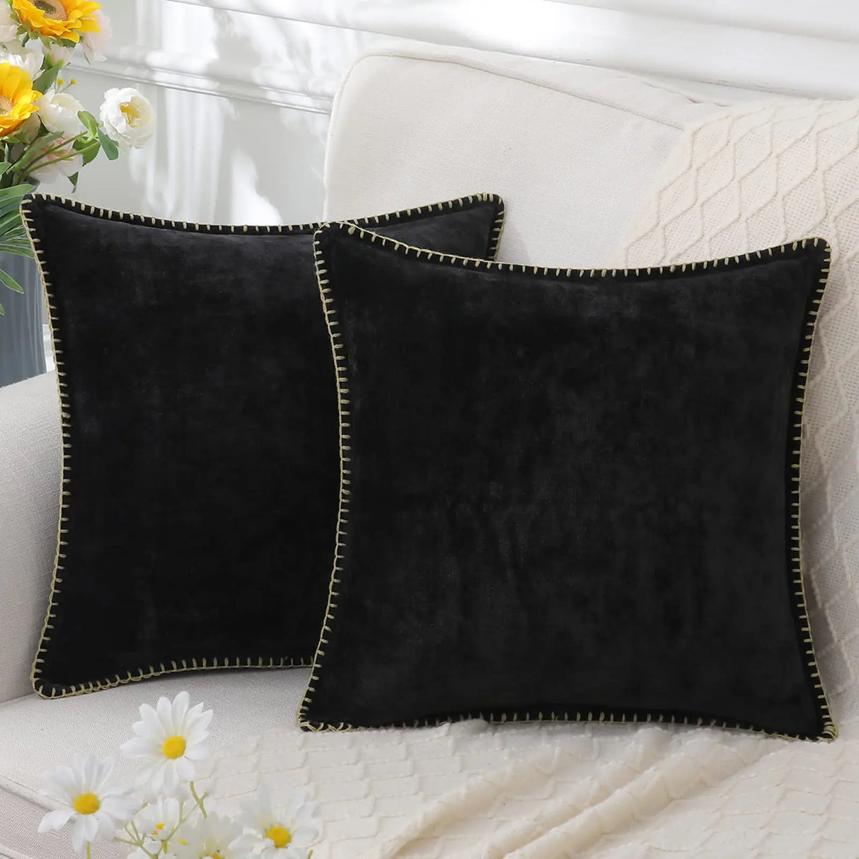 Soft luxury decorative throw pillow cover for sofa or living room in 45x45 or 40x40 size