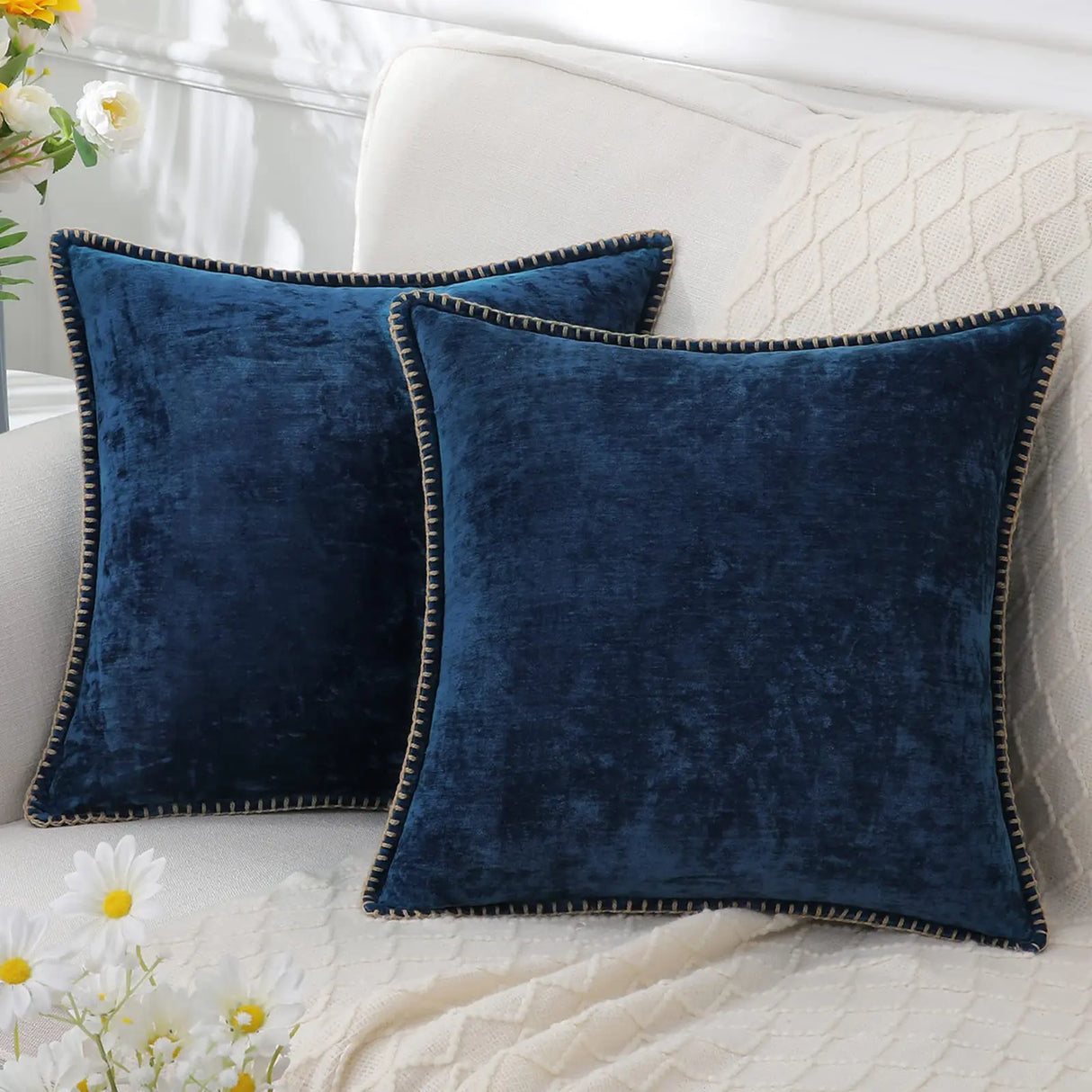Soft luxury decorative throw pillow cover for sofa or living room in 45x45 or 40x40 size
