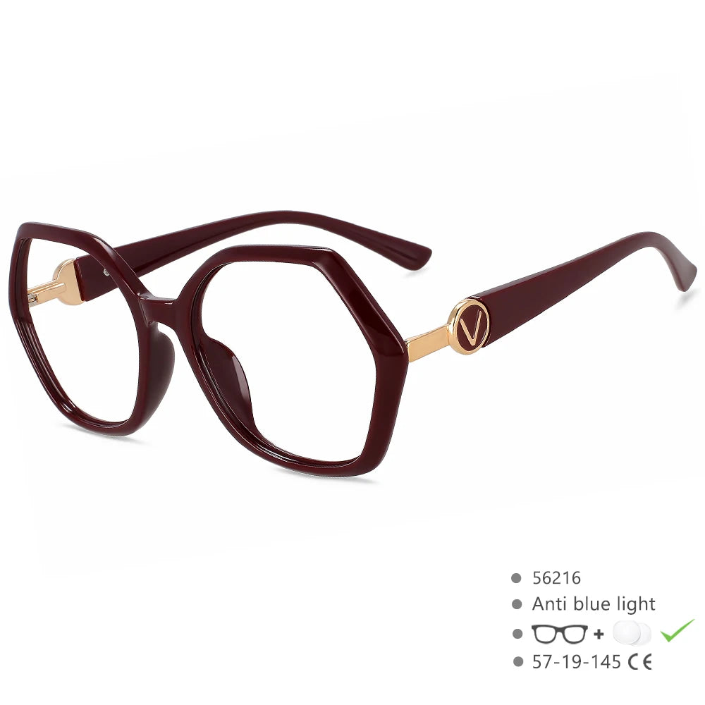 Dark Red Luxury Design Anti Blue Light Blocking Glasses