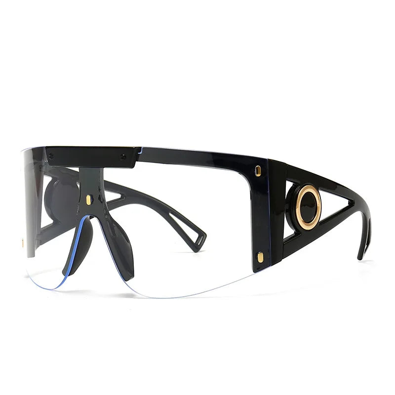 Black Luxury Designer Oversized UV400 Windproof Sunglasses