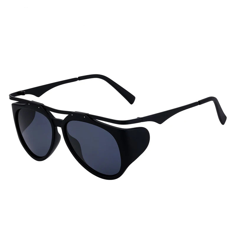 Luxury Designer Vintage Round Sunglasses black