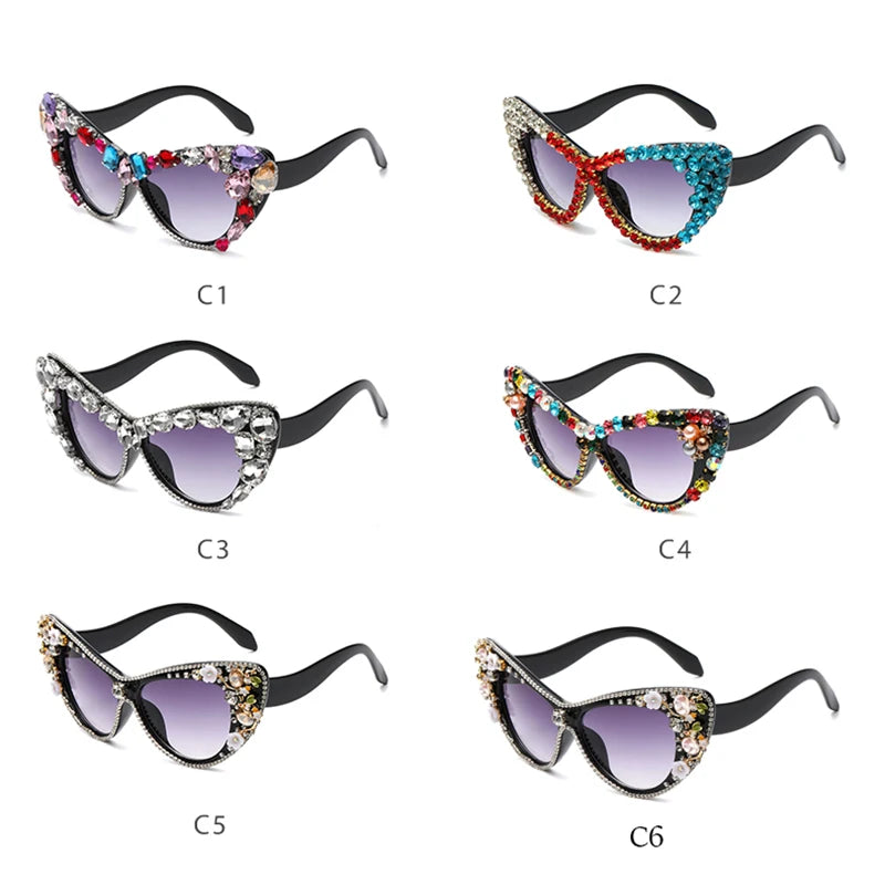 collection Luxury Diamond Cat Eye Big Sunglasses