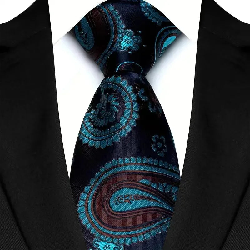 Blue Luxury Dot Stripes 8CM Solid Neckties