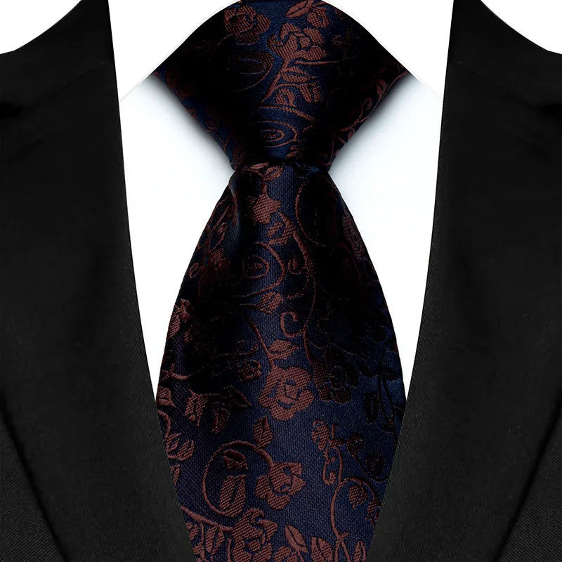 Blue Brown Luxury Dot Stripes 8CM Solid Neckties