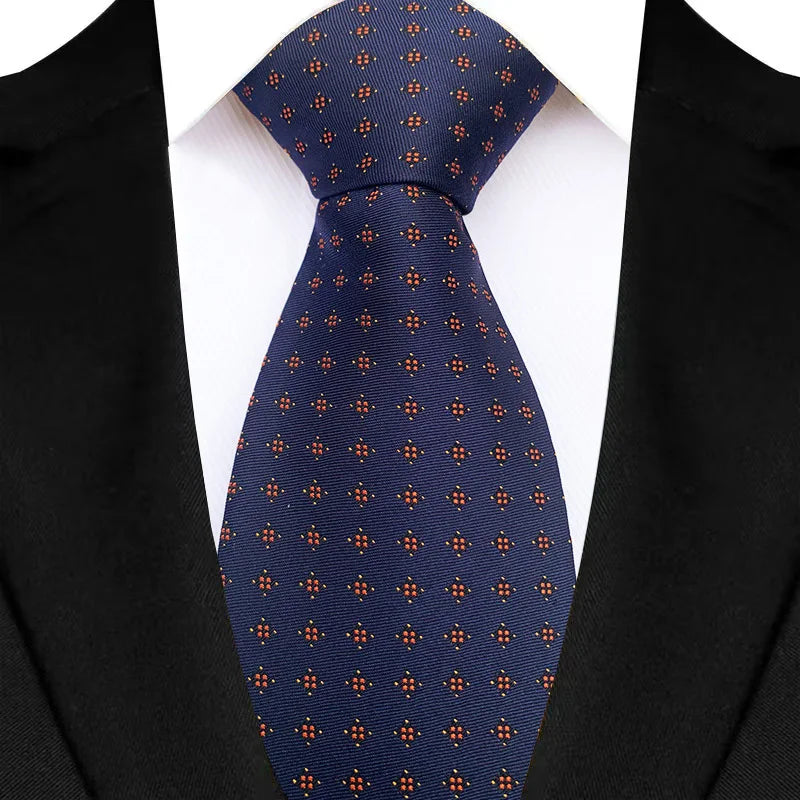 Blue Luxury Dot Stripes 8CM Solid Neckties