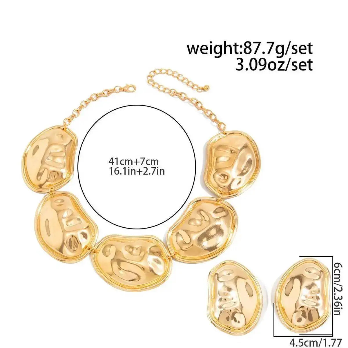 Size of Luxury Exaggerated Punk Geometric Torques Jewelry Set