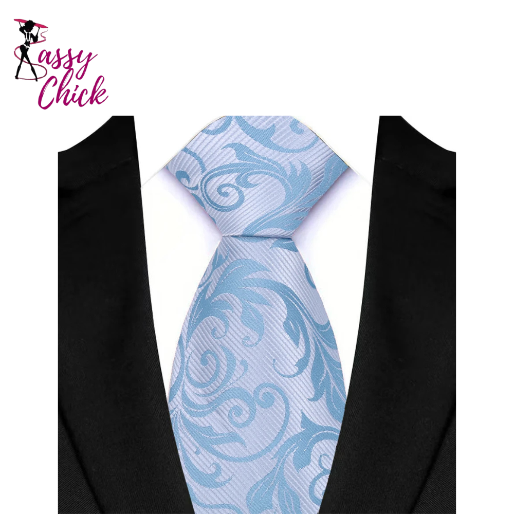 Luxury Floral Polyester Jacquard Business Formal Neckties Sassy Chick Logo