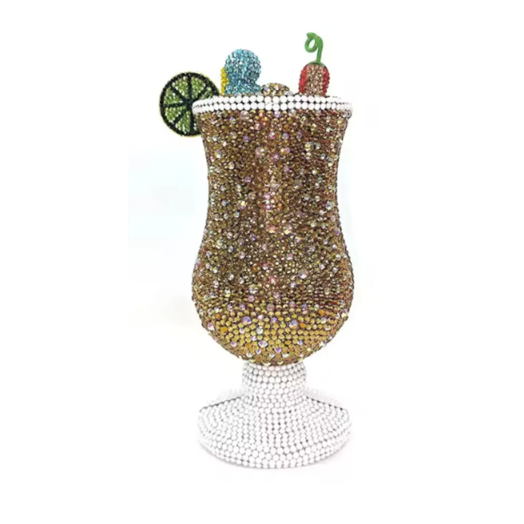 Gold Luxury Glass Design Purse Crystal Evening Diamond Bags