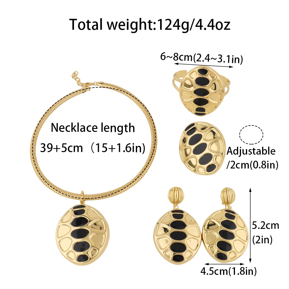 Size of Luxury Gold Color Unique Design Jewelry Set