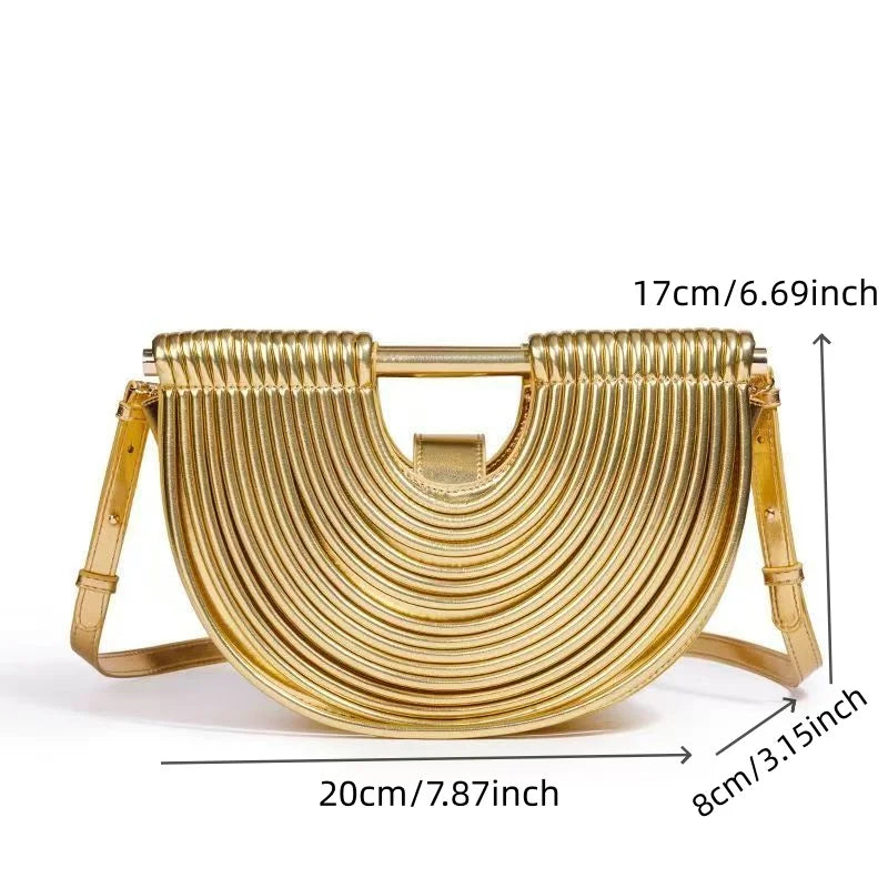 Size of Luxury Gold woven Noodle Leather Bags