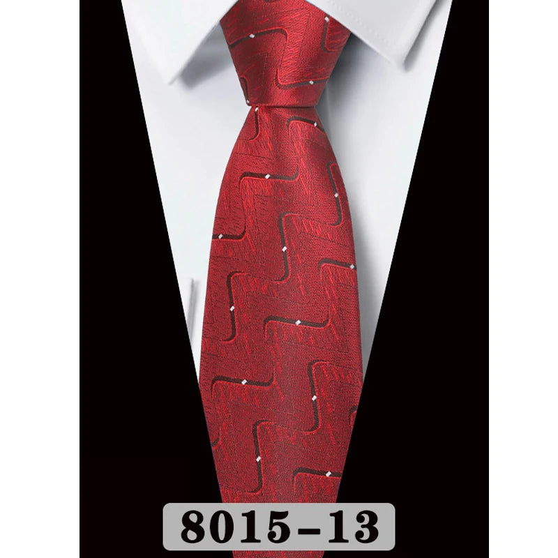 Red Luxury Gray Pink Jacquard Woven Necktie