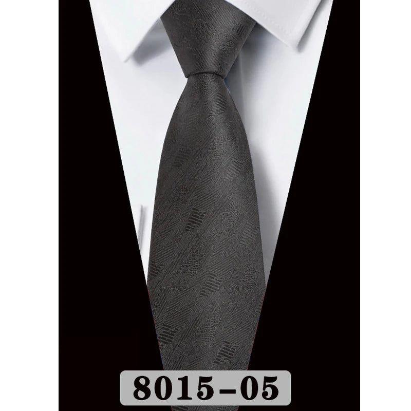 Black Luxury Gray Pink Jacquard Woven Necktie
