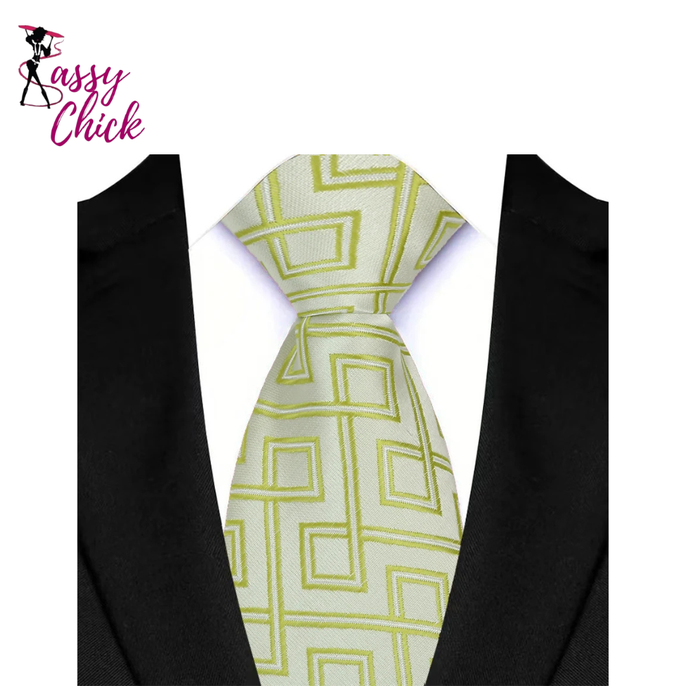 Luxury Green Color Floral Paisley Men's Ties Sassy Chick Logo