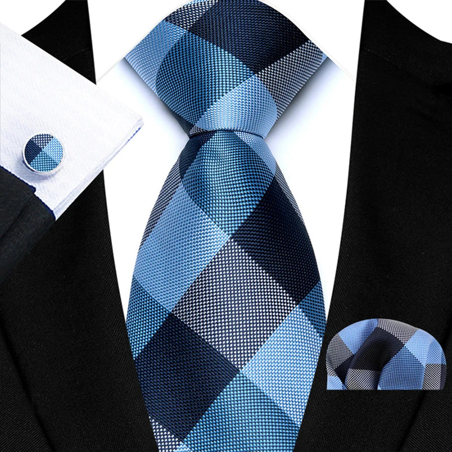 Luxury Hanky Cufflinks Set Jacquard 8cm Necktie