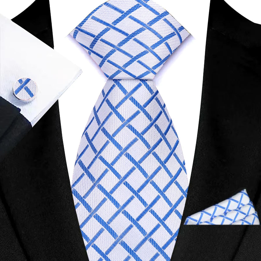 Luxury Hanky Cufflinks Set Jacquard 8cm Necktie
