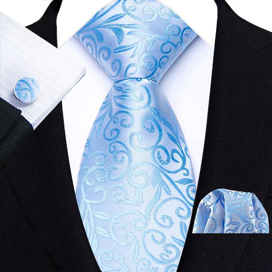 Luxury Hanky Cufflinks Set Jacquard 8cm Necktie