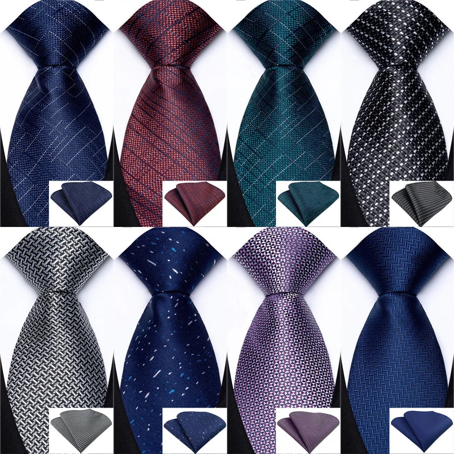 Collection of Luxury Jacquard Handkerchief Set Dot Plaid 8CM Tie