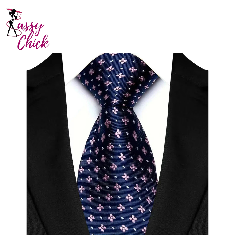 Luxury Jacquard Woven 8CM Business Wedding Necktie Sassy Chick Logo