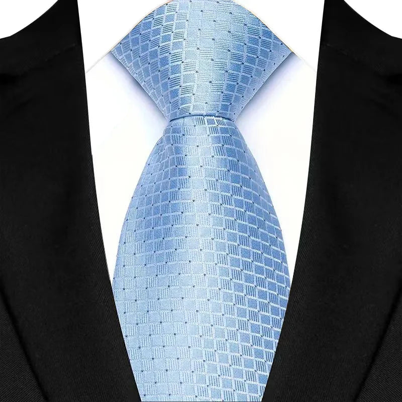 Blue Luxury Jacquard Woven 8CM Business Wedding Necktie