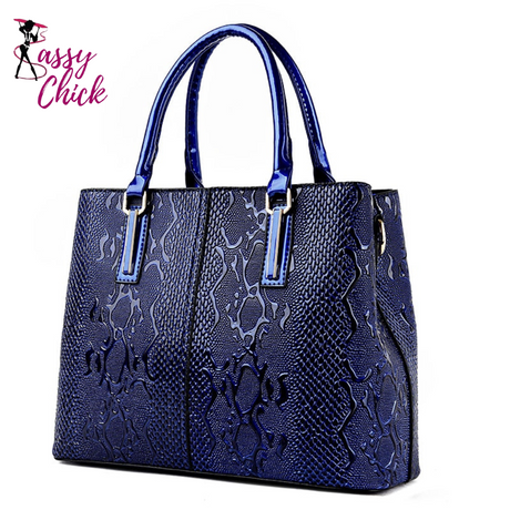 Luxury Leather Handbag Sassy Chick Logo