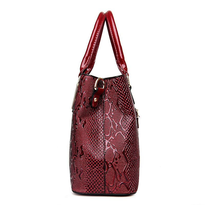 Side View Luxury Leather Handbag side