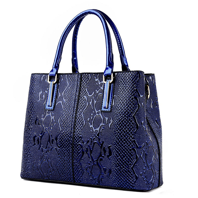 Luxury Leather Handbag blue