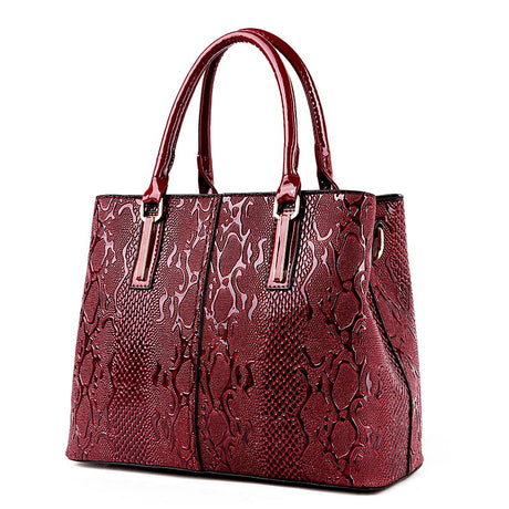 Luxury Leather Handbag red handle