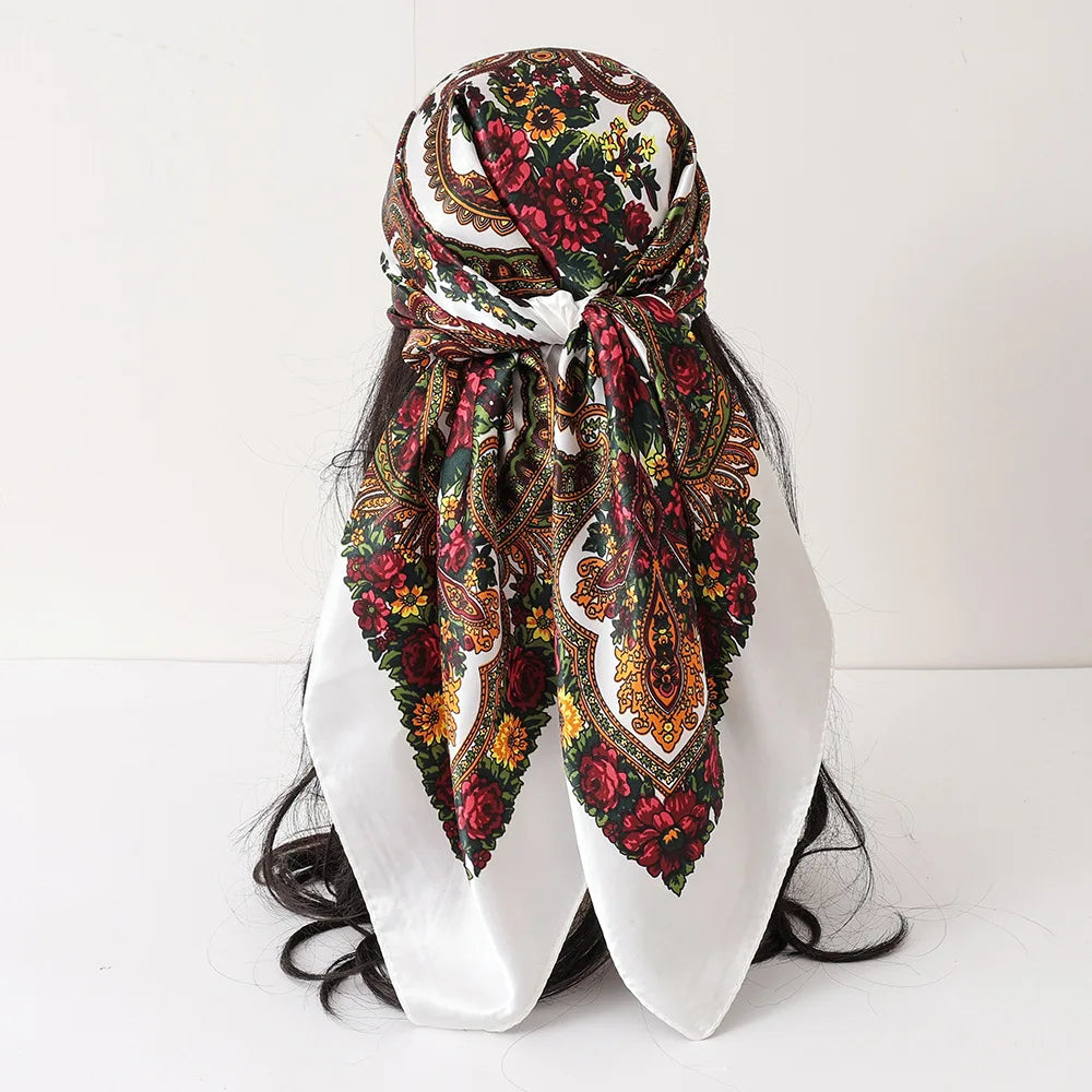 White Luxury Leopard Print Bandanas Hijab