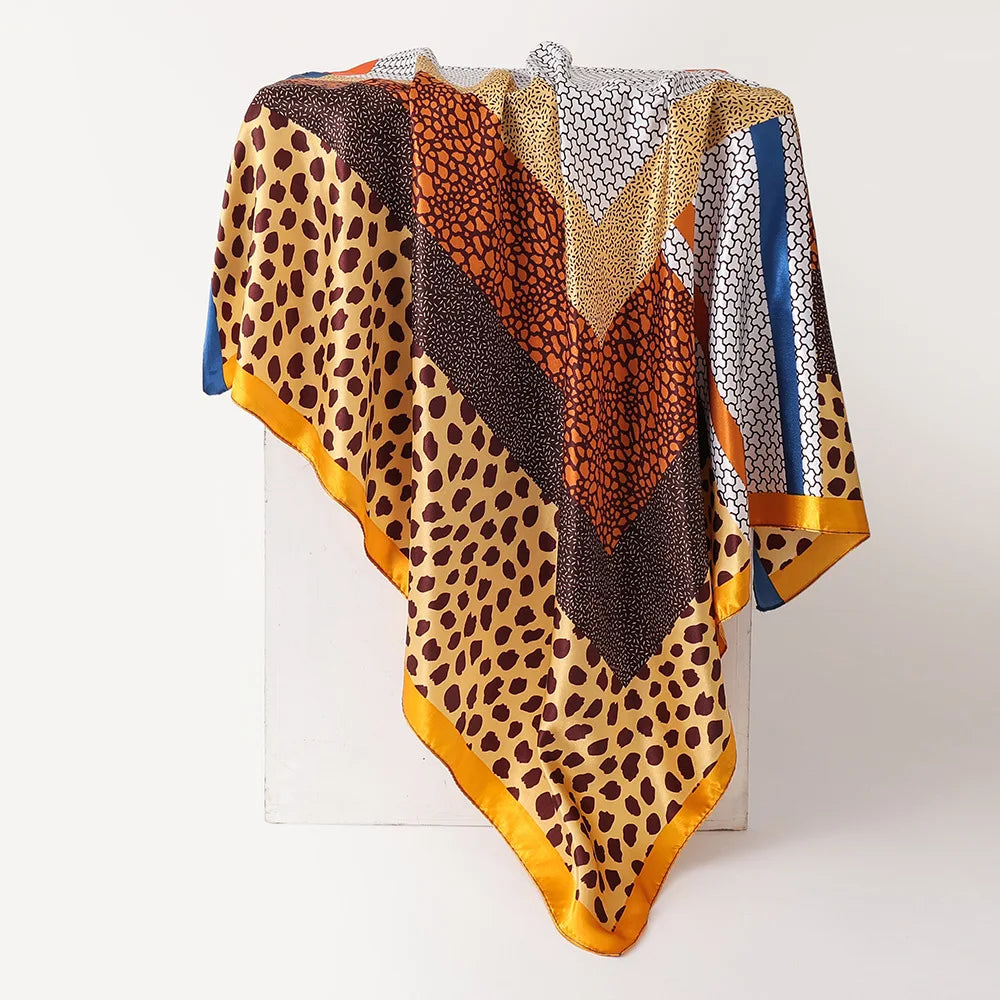 Yellow Luxury Leopard Print Bandanas Hijab