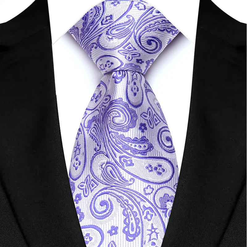 Purple Luxury Paisley Floral 8CM Necktie