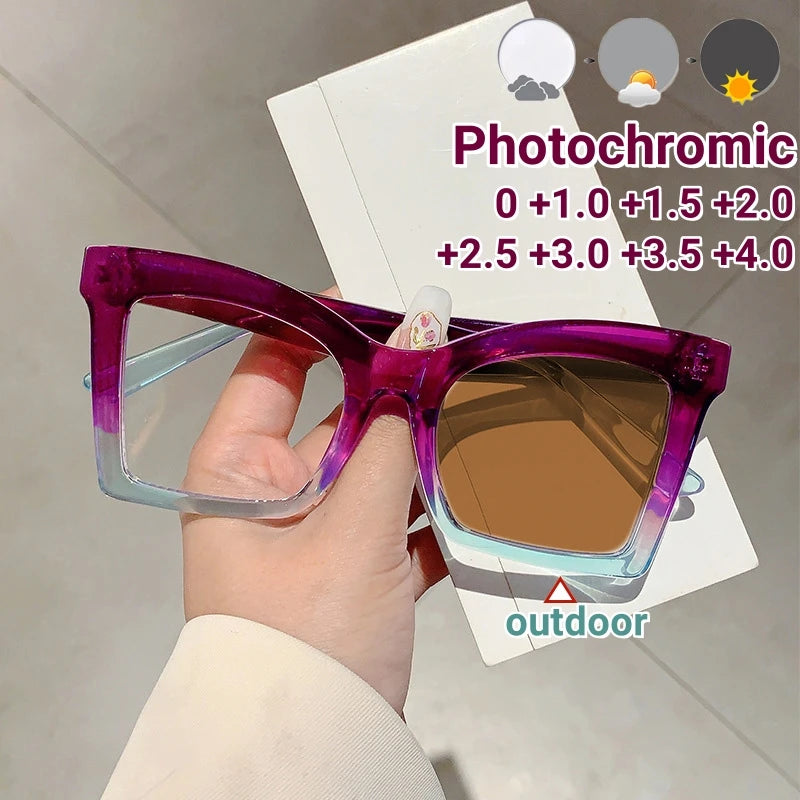 Luxury Retro Photochromic Reading Glasses