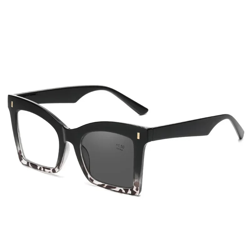 black leopard Luxury Retro Photochromic Reading Glasses