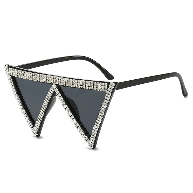 Black Luxury Rhinestone Diamond Sunglasses