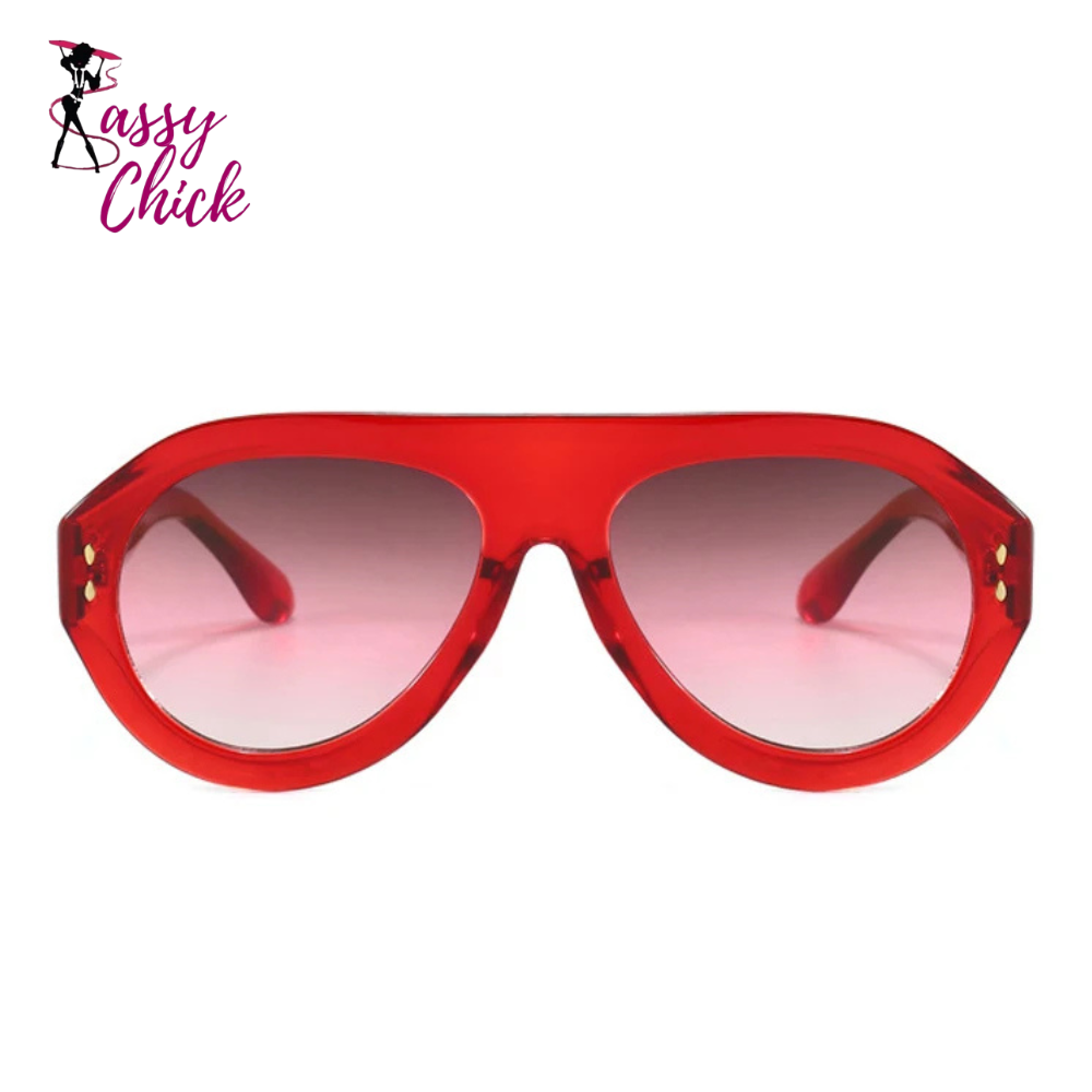 Luxury Round Outdoor Driving UV400 Sunglasses Sassy Chick Logo